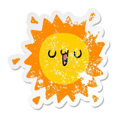 bir çizgi film güneş sıkıntılı etiket