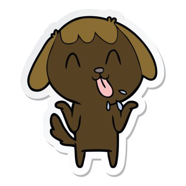 sevimli çizgi köpek etiket