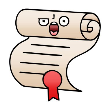 bir sözleşmenin degrade gölgeli çizgi film