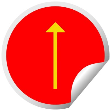 dairesel peeling etiket karikatür uzun ok sembolü 