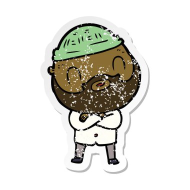 bir karikatür sıkıntılı etiket adam sakallı