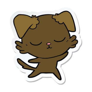 sevimli çizgi köpek etiket