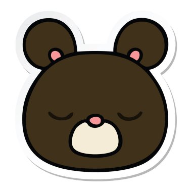 bir ilginç el çizilmiş karikatür ayının etiket