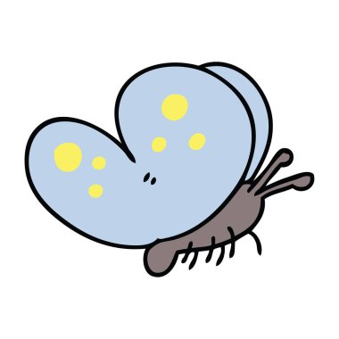 ilginç el çizilmiş karikatür kelebek