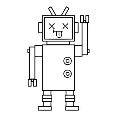 bir robot çizim karikatür