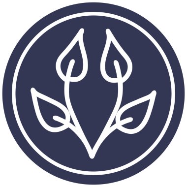 doğal yaprak dairesel simgesi