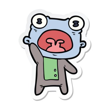 etiket sallayarak bir çizgi film garip yabancı