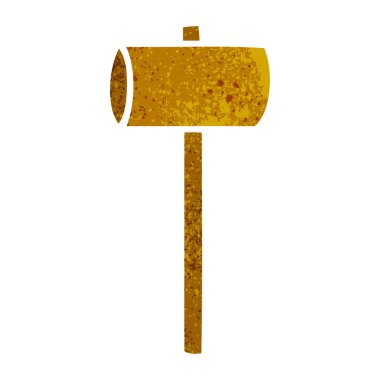 elle çizilmiş retro karikatür doodle bir çekiç