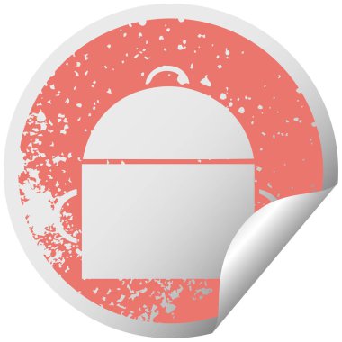 sıkıntılı dairesel peeling etiket sembolü bir kırışık çuval