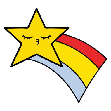 sevimli çizgi bir çekim rainbow yıldız