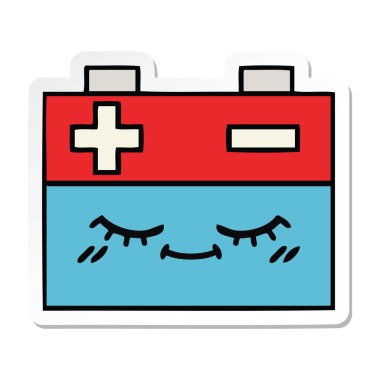 sevimli çizgi akü etiket