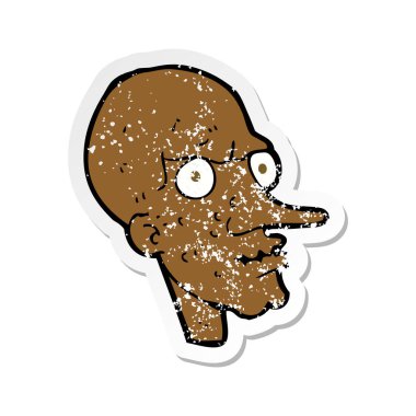 bir çizgi film kötü adam Retro sıkıntılı etiket