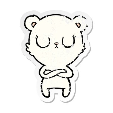 huzurlu karikatür kutup ayısı sıkıntılı etiket