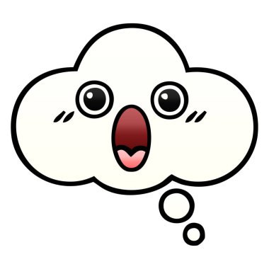 bir düşünce balonu degrade gölgeli karikatür