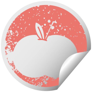 sıkıntılı dairesel peeling etiket sembolü bir sulu elma