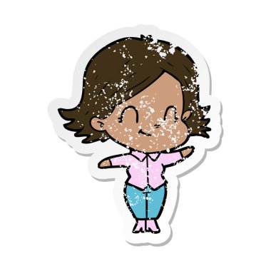 bir çizgi film dostça kız sıkıntılı etiket