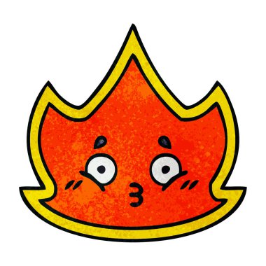 Retro grunge doku karikatür yangın