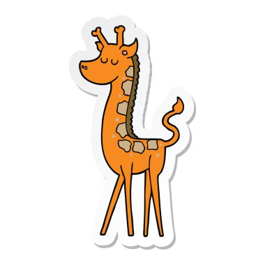 bir çizgi film zürafayı etiket