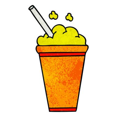 ilginç el çizilmiş karikatür buzlu içecek 