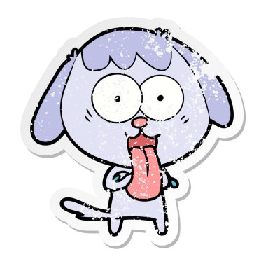 sevimli çizgi köpeklerin sıkıntılı etiket