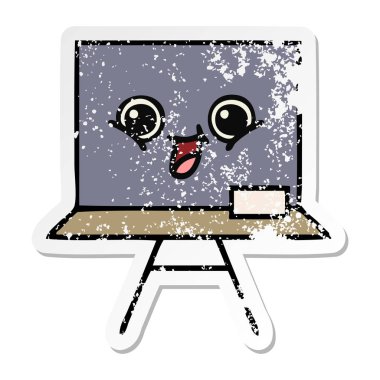 sevimli çizgi yazı tahtası sıkıntılı etiket