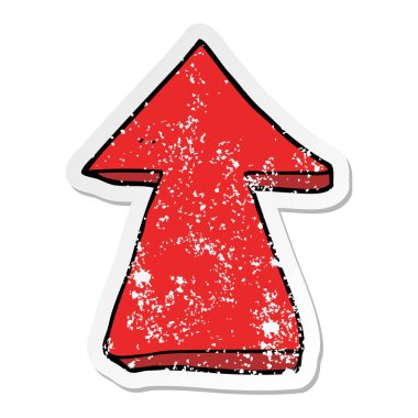 bir çizgi film işaret eden ok sıkıntılı etiket