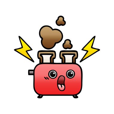 Degrade gölgeli karikatür bir ekmek kızartma makinesi,