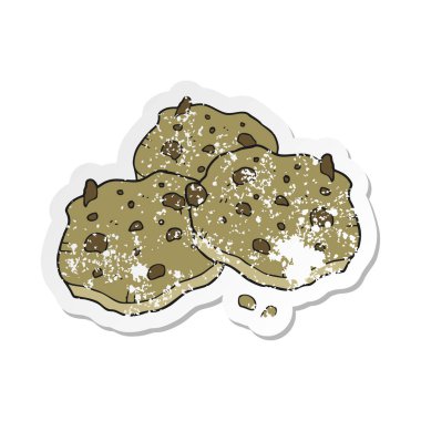 bir çizgi film çikolatalı kurabiye Retro sıkıntılı etiket