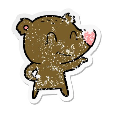 bir dost ayı karikatür sıkıntılı etiket