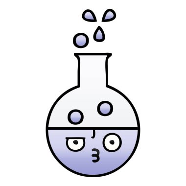 bir test tüpünde degrade gölgeli karikatür