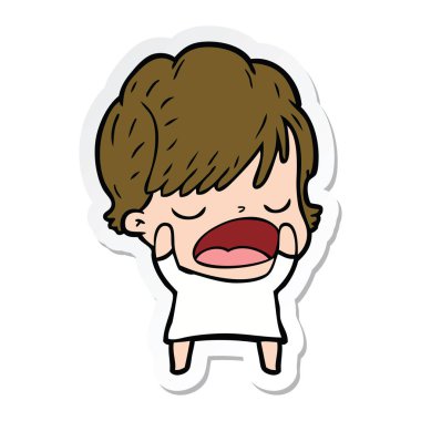 etiket konuşuyor karikatür kadın