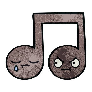 Retro grunge doku karikatür bir nota