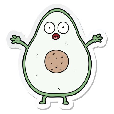 etiket bir karikatür avokado