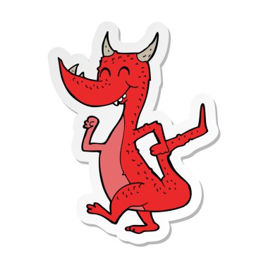 etiket bir karikatür mutlu ejderha