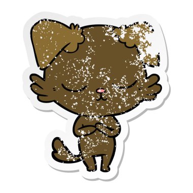 sevimli çizgi köpeklerin sıkıntılı etiket