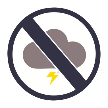 düz renk retro karikatür bir hava uyarı işareti