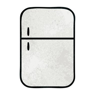 Retro grunge doku karikatür bir buzdolabı derin dondurucu