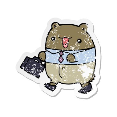 sevimli çizgi iş ayı sıkıntılı etiket