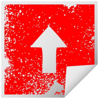 sıkıntılı kare bir işaretçi ok sembolü etiket soyma