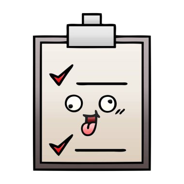 Degrade gölgeli karikatür bir kontrol listesi