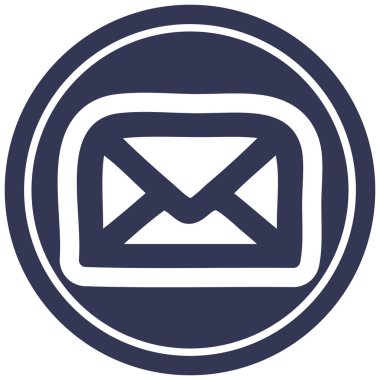 Zarf mektup dairesel simgesi simgesi