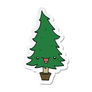 sevimli çizgi Noel ağacı Sticker