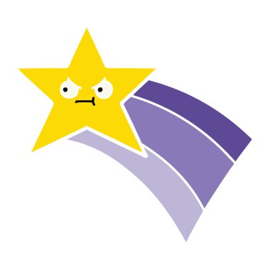 düz renk retro çizgi film çekim rainbow yıldız