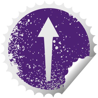 sıkıntılı dairesel peeling etiket ilginç sembolü ok