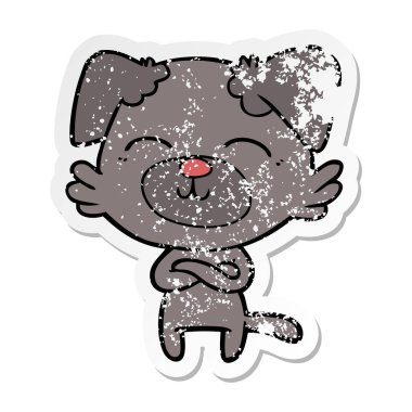 bir karikatür köpek kapısı silah sıkıntılı etiket