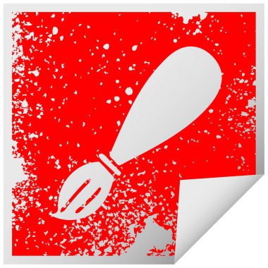 sıkıntılı kare etiketi simgesi boya fırçası peeling