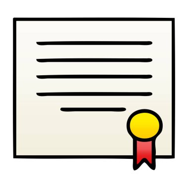 Degrade gölgeli karikatür iş diploması 