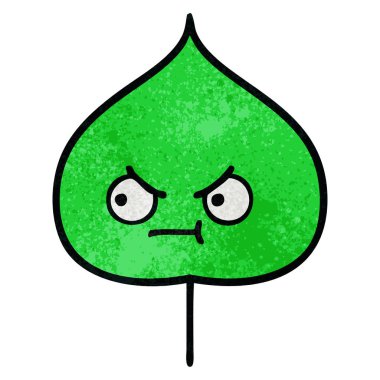 Retro grunge doku karikatür ekspresiyon yaprak