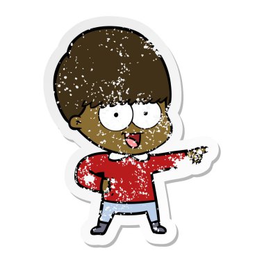 işaret mutlu çizgi film çocuk sıkıntılı etiket