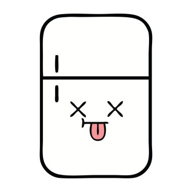 sevimli çizgi buzdolabı derin dondurucu